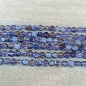 Natural Iolite Smooth Coin Shape Gemstone Beads Strands 4MM Loose Iolite <b>Stone</b> Beads For Jewelry Making Bracelet Necklace Design - Product Image 4