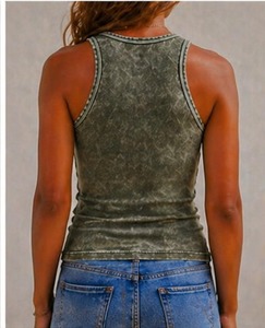 Nouveau débardeur court sans manches pour femme, couleur unie, style décontracté streetwear, sexy, coupe ajustée, en maille côtelée, avec dentelle - Product Image 2