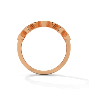 Rose Gold Diamond Band Ring Geometric Bridal Jewelry Oval and <b>Square</b> Stone Cluster Fine Ring - Product Image 3