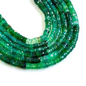 Cuentas facetadas de ónix verde natural de 5-6 mm en forma de neumático, cuentas de ónix verde sombreado en forma de hilo para la fabricación de joyas, cuentas de ónix. - Product Image 6