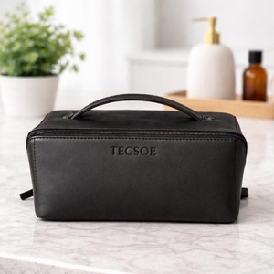 Genuine Leather <b>Toiletry</b> <b>Bag</b> Mens Dopp Kit Shaving Wash <b>Bag</b> Travel Cosmetic Pouch <b>Large</b> Capacity Factory OEM TYG-0192 - Product Image 3