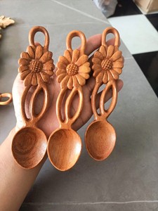 ชุดช้อนไม้ชุบทองทำมือ ด้ามยาว ดีไซน์กิ่งไม้ธรรมชาติ เป็นมิตรกับสิ่งแวดล้อม สำหรับใช้ในครัว - Product Image 6
