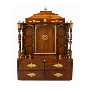 Traditional Teak Wooden Temples for Office Luxury Teak Wood <b>Mandir</b> With Storage Big Size Wooden <b>Mandir</b> At wholesale Price Export - Product Image 1