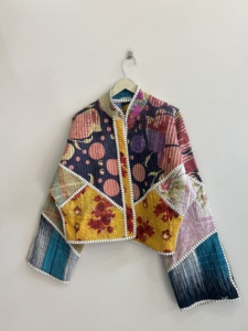 Indian Handmade Kantha Quilted Cotton <b>Jacket</b> For Women <b>Patchwork</b> Boho <b>Jacket</b> - Product Image 4