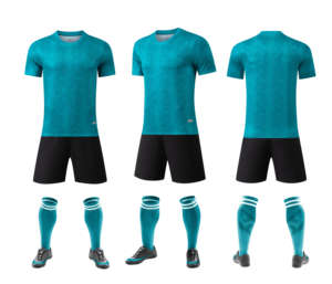 Vêtements de sport, impression par sublimation personnalisée, maillot de football bleu, ensemble pour les maillots de football scolaires, t-shirt - Product Image 4