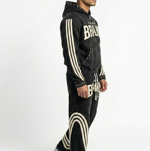 Conjunto Deportivo Holgado con Pedrería, Estilo Urbano, para Invierno, con Estampado Puff, Transpirable - Product Image 6
