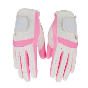 Guantes de Golf de Microfibra Blancos y Rosas, Transpirables, con Cierre de Velcro, Unisex, para Deportes - Product Image 4
