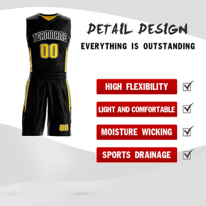 Conjunto de Camiseta y Pantalones Cortos de Baloncesto Personalizados de Alta Calidad para Hombre, Logotipo Personalizado, Impresión por Sublimación, Uniforme Deportivo Transpirable - Product Image 3