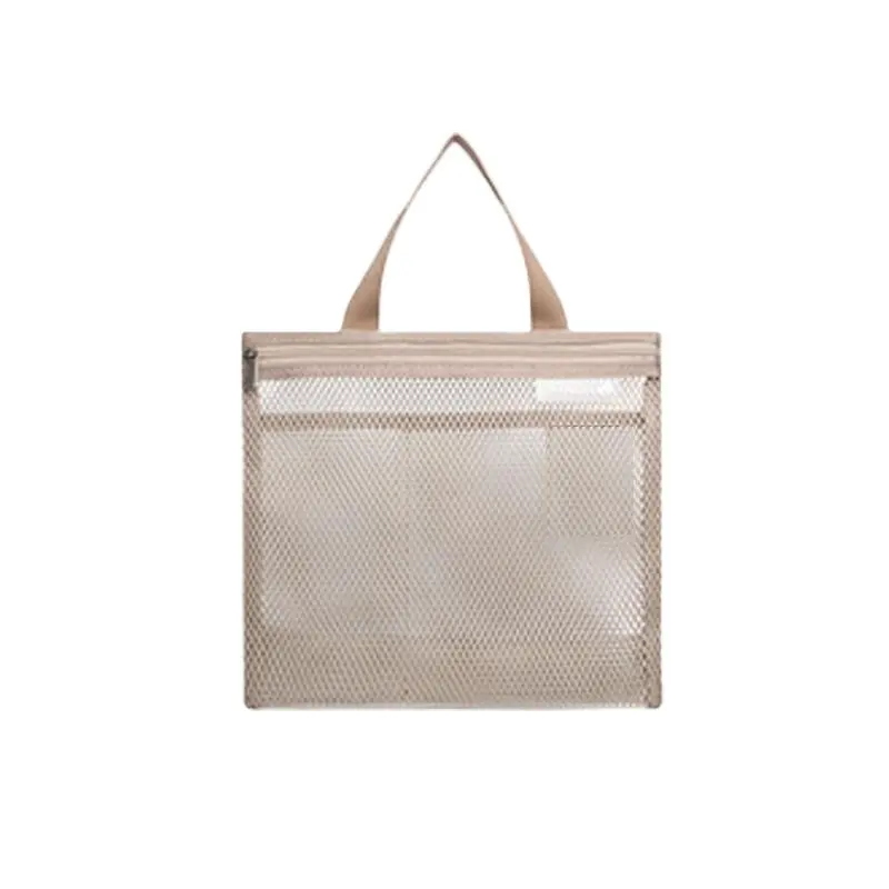 旅行メイクケースに便利な新しいデザインのコンパクトなメッシュ化粧品バッグ化粧バッグ旅行バッグ