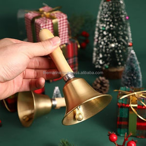 2pcs Antique Solid Brass Calling Hand <strong>Bell</strong> Wooden Handle Super Loud Service <strong>Bell</strong> for Hotel Reception Home Decorative <strong>Casting</strong>