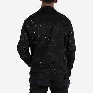 High Quality Breathable Quick Dry Men's Denim <b>Rhinestone</b> <b>Jacket</b> New Design With OEM Service Front Logo For Winter High Street - Product Image 6