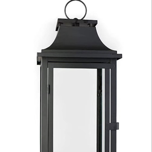 Elegant Modern Selling Metal & Glass <b>Lantern</b> With Matt <b>Black</b> Finish Metal <b>Lanterns</b> for Outdoor Home Decor Handmade Customized - Product Image 1