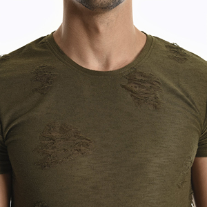 T-shirt décontracté pour homme, coupe classique, col rond, manches courtes, en toile écologique, épaules tombantes, confortable, 100% coton - Product Image 6