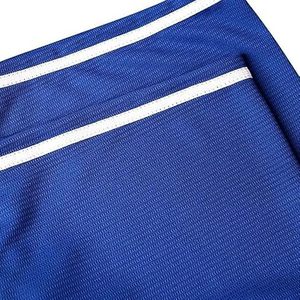 Blue Baseball Jersey Men Short Sleeve V-Neck Button <b>Down</b> Solid Color Moisture Wicking Sports Apparel Regular Fit Adult Size - Product Image 3