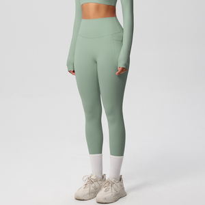Leggings respirants à découpes en maille, ensemble de pantalons de yoga de couleur unie, leggings taille haute pleine longueur, vêtements de sport dos nageur - Product Image 3