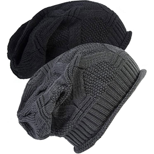 Unisex Knitted Beanie Hat Solid Color Ribbed Cuff Warm <b>Winter</b> <b>Cap</b> Casual Style 100% Acrylic Adult Size 56-58CM - Product Image 2