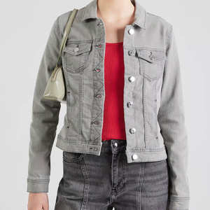 แจ็คเก็ตยีนส์ผู้หญิง แจ็คเก็ตยีนส์วินเทจแบบซักล้าง แจ็คเก็ตยีนส์แขนยาวติดกระดุม เสื้อคลุมยีนส์แฟชั่นสำหรับผู้หญิง - Product Image 4