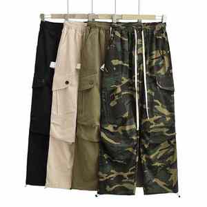 Pantalon de survêtement unisexe OEM avec cordon de serrage, taille élastique, streetwear, multi-poches, coupe large, séchage rapide, en molleton délavé à l'acide, collection printemps - Product Image 1