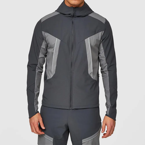 Chándal con Capucha para Hombre, Manga Larga, Bloques de Color, Estilo Deportivo Casual, Otoño, Corte Regular, Bolsillos Laterales, Transpirable, Cierre de Cremallera - Product Image 2