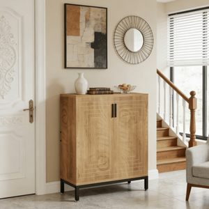 Mobile Portascarpe Moderno in Legno Massello con Ripiani Regolabili, Arredamento per Soggiorno ad Alta Resistenza per Uso Domestico - Product Image 5