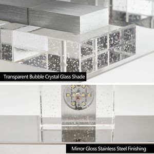 31\" Modern Chrome 5-<b>Light</b> LED <b>Vanity</b> <b>Light</b> Square Acrylic Lampshades Wall Mount Fixture <b>Mirror</b> Lighting for Bathroom - Product Image 2