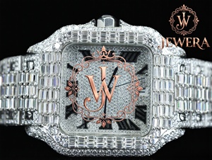 Reloj Mossinate de Acero Inoxidable de Alta Calidad con Esfera de Cristal Plateada, Diamantes Brillantes, Diseño Elegante y Atemporal para Hombre y Mujer - Product Image 4