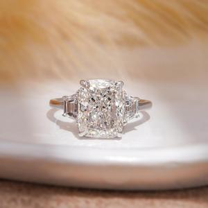 Anillo de compromiso de oro macizo de 14k con halo de diamantes VVS creados en laboratorio, corte redondo, joyería fina, regalo para mujer, venta al por mayor - Product Image 1