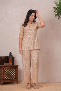 Conjunto de Dos Piezas de Algodón Puro con Diseño Floral para Mujer, Ropa de Verano, Conjunto de Kurta y Pantalón, Vestidos Sencillos e Informales, Excelente Precio - Product Image 2