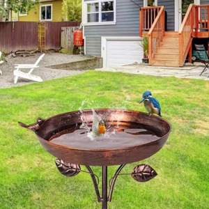 Décoration de jardin rustique vintage en fer, mangeoire pour oiseaux avec piquet pour la faune sauvage en extérieur, aménagement paysager de jardin, décoration de pelouse - Product Image 4