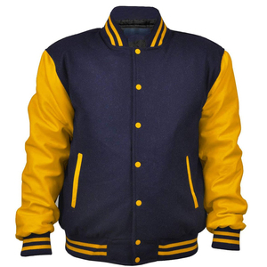 New Arrival Custom Logo Stand Collar Patchwork Varsity <b>Jackets</b> <b>for</b> <b>Men</b> Casual Winter Use Quick Dry Wool Fabric with Front Logo - Product Image 3