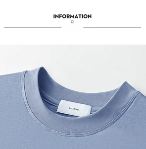T-shirt à manches courtes pour homme, bleu marine, séchage rapide, respirant, anti-rides, coupe classique, col rond, décontracté, tricoté en polyester/coton, uni - Product Image 3