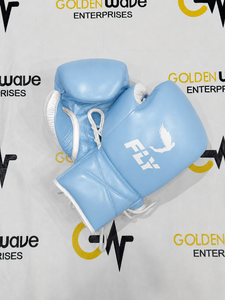 Gants de boxe en cuir noirs à lacets, légers, imperméables, à doigts entiers, avec logo personnalisé, pour l'entraînement – Offre Spéciale - Product Image 1