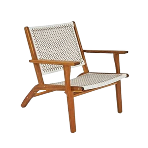 Chaises de loisirs Chaise longue en bois de teck Jardin et rotin blanc tissé de haute qualité à vendre - Product Image 4