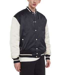 OEM Custom Satin Varsity Jacket Plain Breathable Plus Size Satin Shiny Plain Varsity Jacket for <b>Men</b> Baseball - Product Image 1