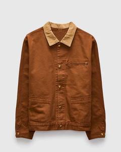 Chaqueta de Trabajo Francesa Personalizada para Hombre 2026 al por Mayor, Abrigo de Trabajo de Sarga de Algodón Marrón OEM, Uniforme de Trabajo Duradero, Ropa Exterior Utilitaria - Product Image 1