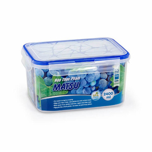 Matsu Récipient de stockage rectangulaire transparent en PP de 2400ml avec couvercle flexible pouvant contenir 5kg pour le garde-manger de la cuisine et la maison - Product Image 1