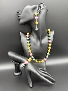 Collar, Pulsera y Pendientes Victorianos de Plata de Ley con Perlas de Concha Multicolor, Joyería Hecha a Mano, Regalo Elegante y a la Moda - Product Image 2