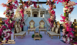 เก้าอี้ Mandap ดีไซน์ Mayuri สำหรับงานแต่งงานของชาวอินเดีย,เก้าอี้ Mandap สำหรับงานแต่งงานงานแต่งงานเก้าอี้ไม้สำหรับ Mandap - Product Image 2