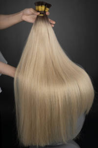 Vietnamese 100% Human Hair Weave Extension Unprocessed Dome <b>Cap</b> Raw Soft Cheap Bulk Silky Straight <b>Wave</b> virgin blonde - Product Image 4