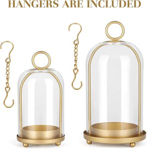 Juego de Portavelas Colgantes Modernos de Lujo en Dorado con Ganchos para Balcón, Sala de Estar, Dormitorio, Navidad y Festividades - Product Image 3