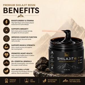 Résine de Shilajit de l'Himalaya OEM ODM 10g, Résine de Shilajit Pure, Résine d'Acide Fulvique de l'Himalaya Riche en Minéraux Naturels pour Hommes et Femmes - Product Image 2