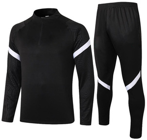 Ensemble de sport pour homme, bleu, à blocs de couleur, demi-zip, manches longues, séchage rapide, léger, coupe ajustée longue, vêtements de sport printemps - Product Image 4