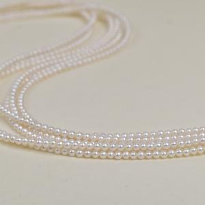 Perles d'eau douce rondes naturelles de 3-4 mm, peau propre, bijoux en vrac, collier, accessoires de perles DIY - Product Image 3