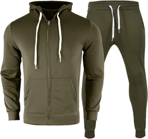 Conjunto Deportivo Informal de Invierno para Hombre, Dos Piezas, Felpa Transpirable, Mezcla de Poliéster/Algodón, para Gimnasio, Fitness y Entrenamiento - Product Image 1