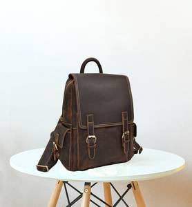 Elegant Vintage Leather <b>Backpack</b> Waterproof Anti-Theft Laptop Rucksack Genuine Leather Daypack LBP-0322 - Product Image 2