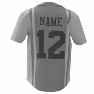 Maillot de baseball New York pour homme, gris, manches courtes, col en V, boutons sur le devant, imprimé en twill, coupe classique, adulte, toutes saisons - Product Image 1
