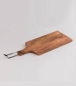 Planche à découper en bois au design créatif, rectangulaire avec poignée, grain de bois naturel, bloc de découpe écologique, ustensiles de cuisine - Product Image 1