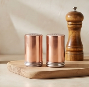 Ensemble de salières et poivrières en cuivre de qualité supérieure, récipients cylindriques en métal pour épices, supports de rangement minimalistes pour cuisine, résistants à la rouille - Product Image 5