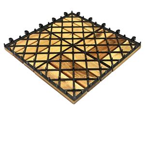 Dalles de terrasse en bois écologiques et imperméables de 300*300mm au design moderne pour la décoration intérieure et extérieure de la maison, du jardin, du balcon et de la piscine – Installation facile - Product Image 1