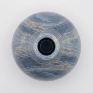Vase à fleurs classique en onyx bleu naturel, écologique, fait main, à col court, plusieurs couleurs, Noël, Halloween - Product Image 3